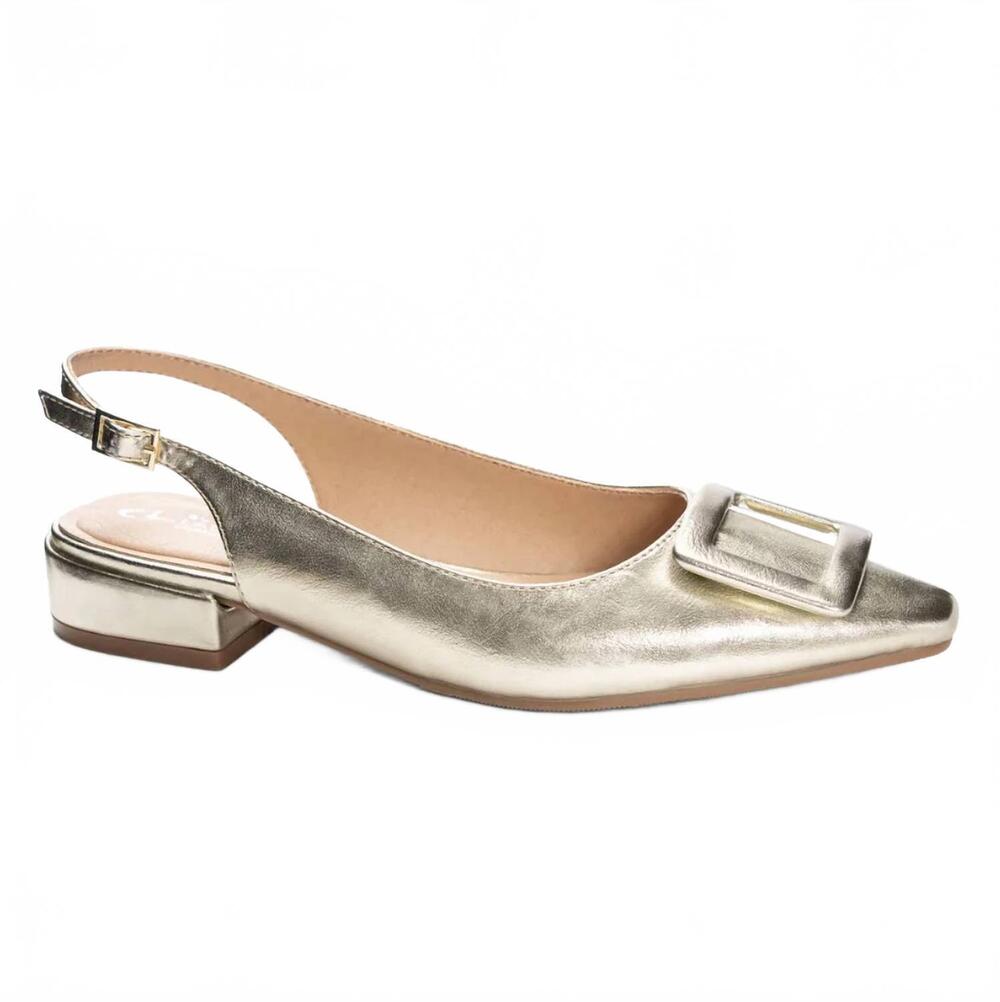 NEW CHINESE LAUNDRY women's sweetie slingback flats in metallic